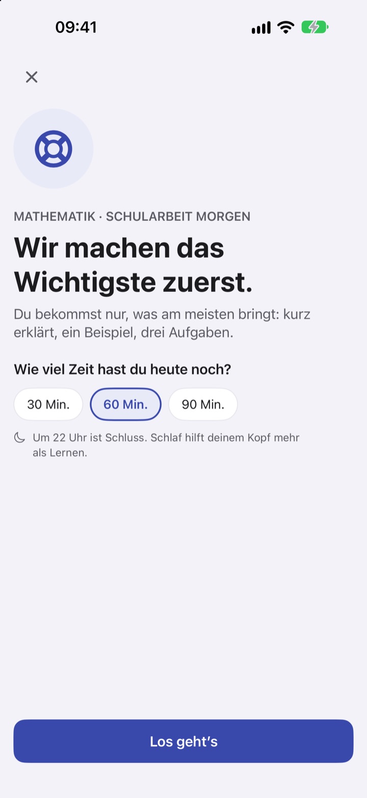 Notfallplan: Wir machen das Wichtigste zuerst, Zeitwahl 30, 60 oder 90 Minuten